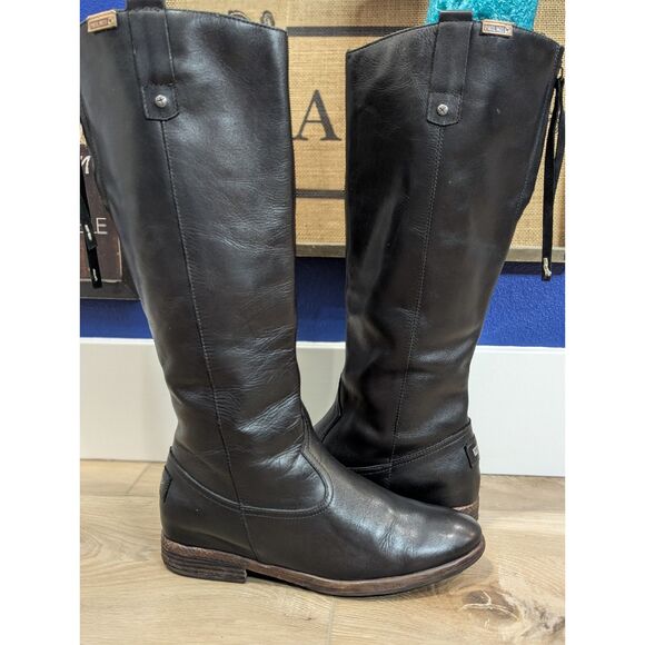 Pikolinos Womens Size 40 9.5 Classic Tall Riding Leather Zipper Boots - Picture 9 of 16